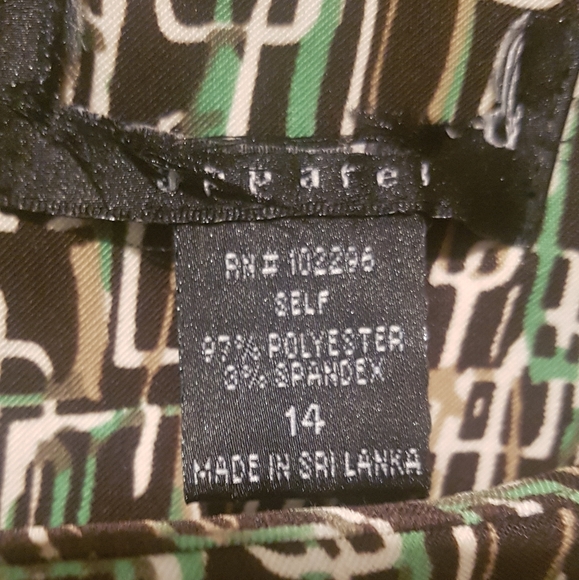 Connected Apparel Brown Geometric Print dress size 14 - Picture 4 of 5